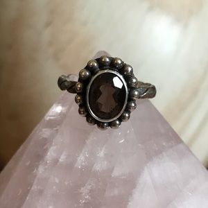 Sterling Silver Smokey Quartz Ring, Size 7